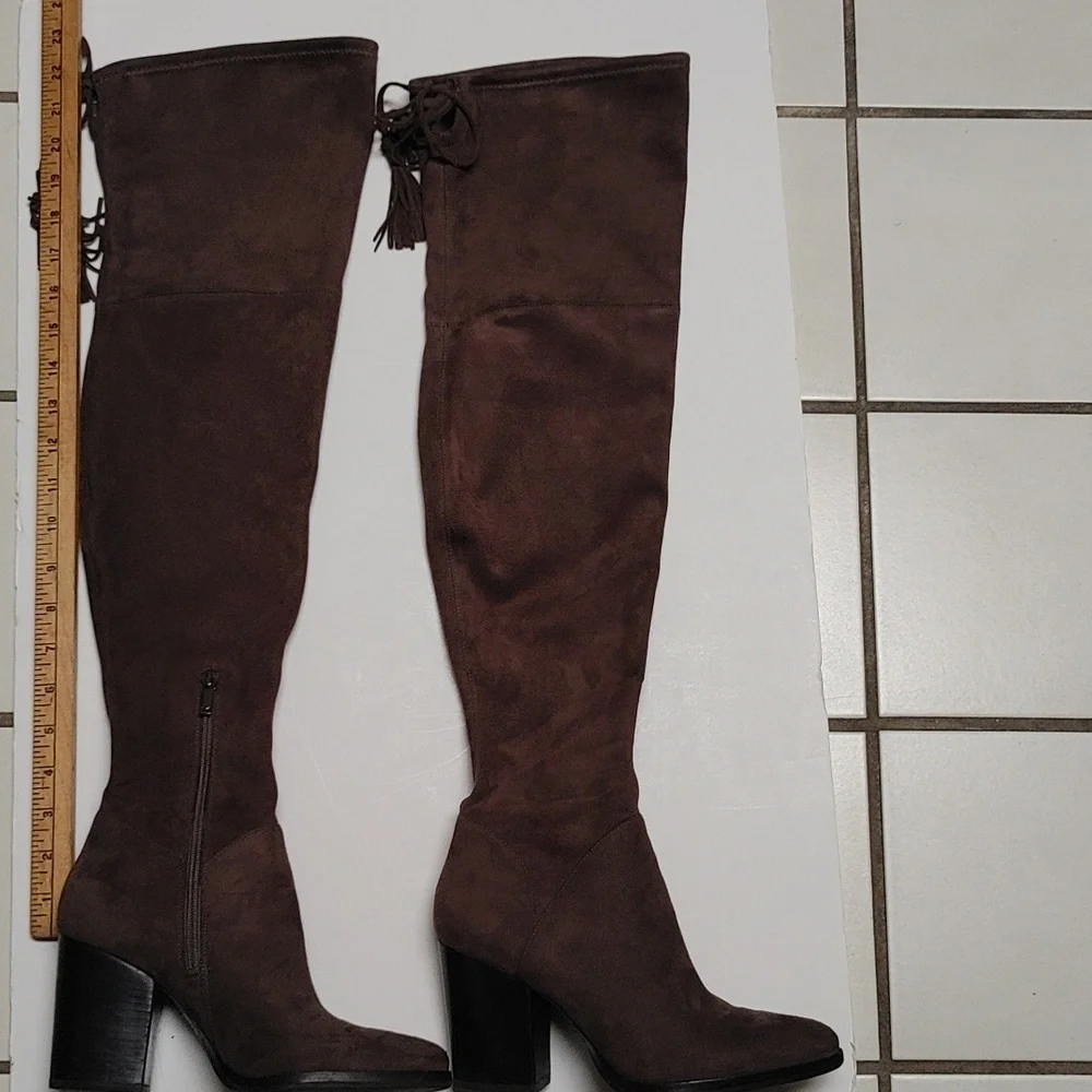 Marc Fisher Taupe Thigh High Boots Size 7M